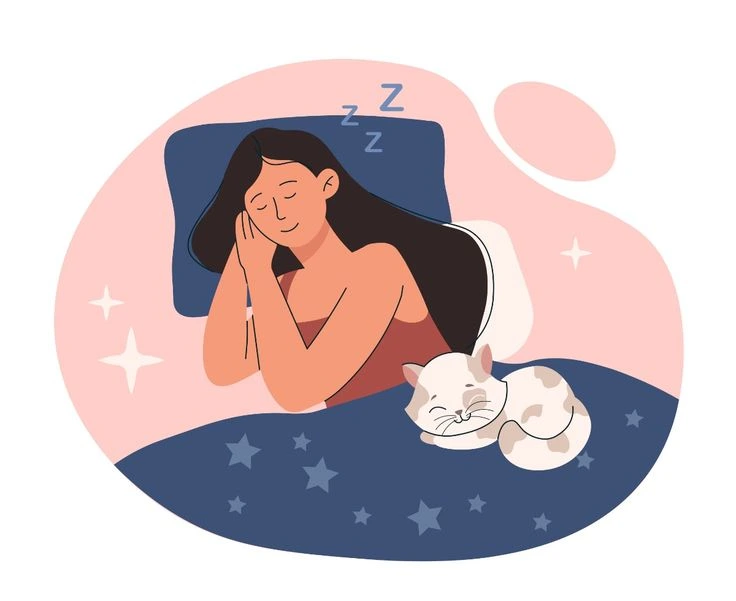 Ilustrasi seseorang sedang tidur nyenyak untuk menjaga suasana hati dan fokus