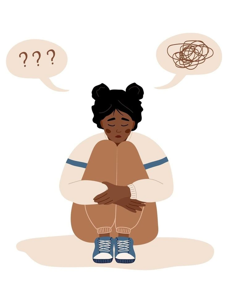 Ilustrasi seseorang sedang mencoba menenangkan diri untuk mengelola emosi dengan sehat