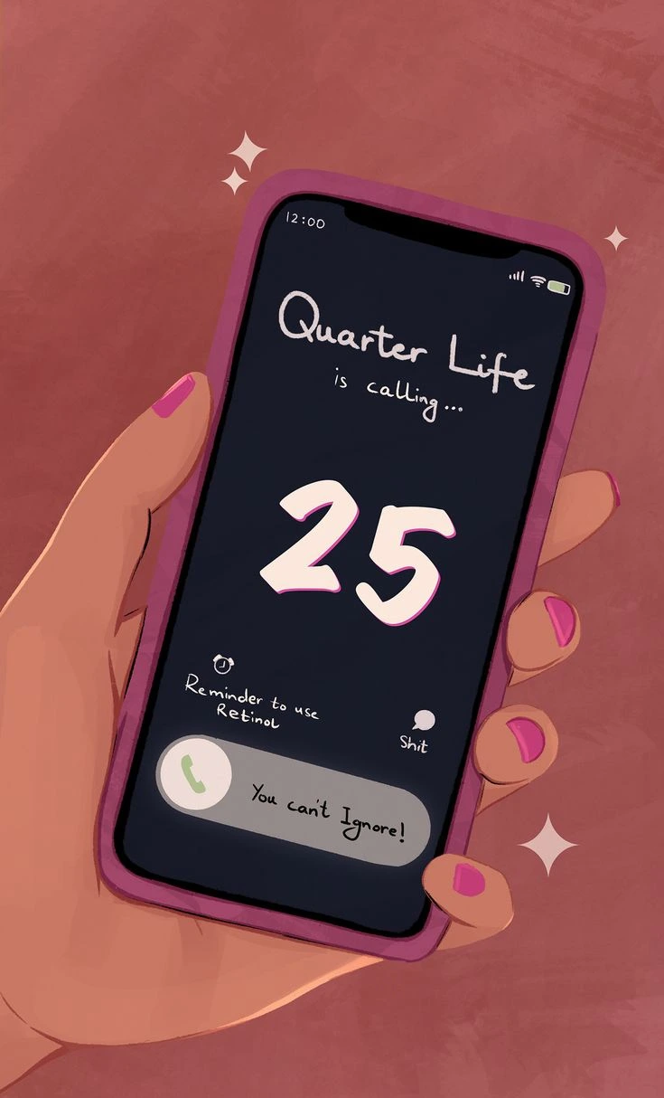 Ilustrasi anak muda yang sedang mengalami quarter life crisis dan mencari solusi