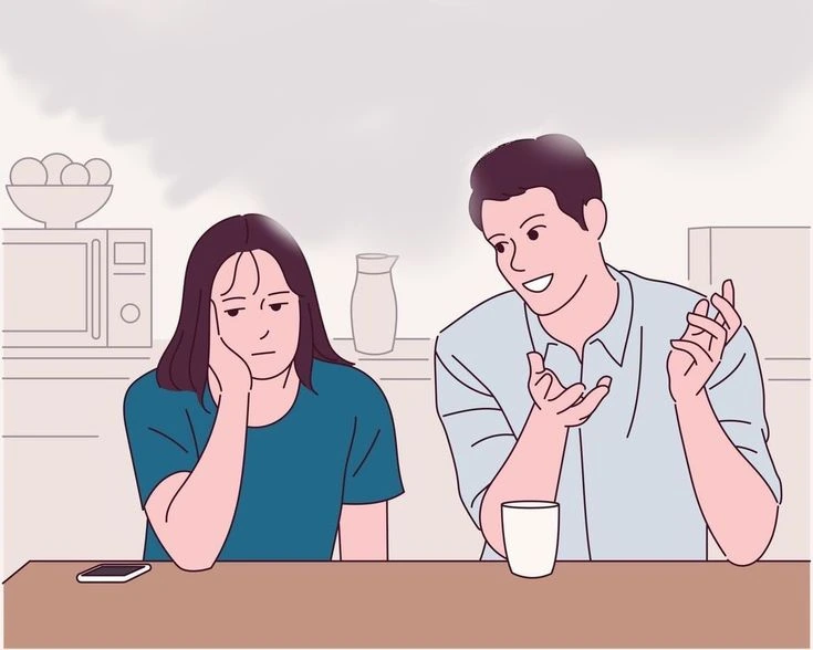 Ilustrasi wanita yang bingung membedakan cinta, ketergantungan, dan obsesi