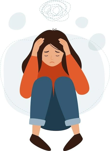 Seseorang terlihat murung dan kewalahan, tanda awal stres mental