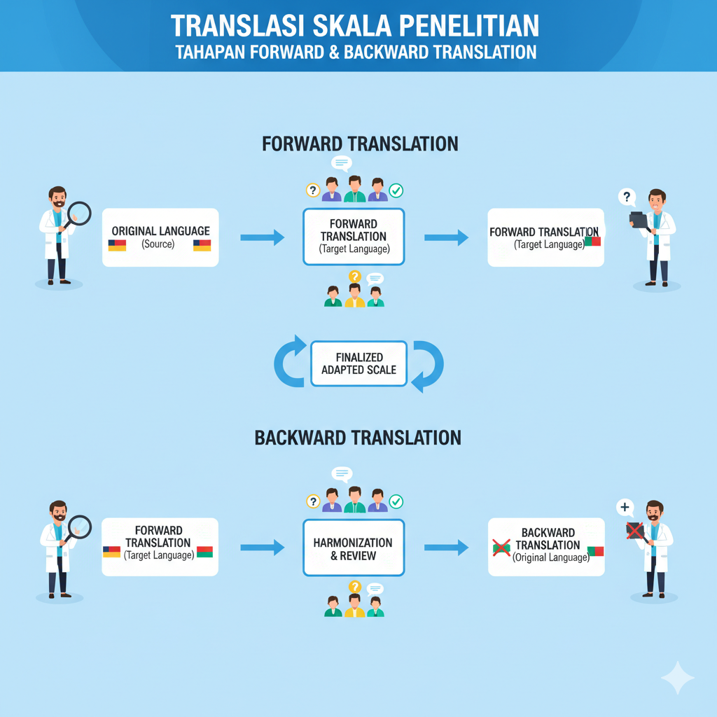 tahapan translasi skala penelitian forward backward translation