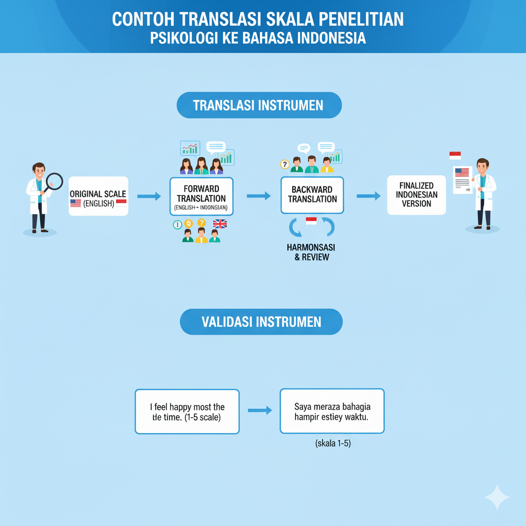 Contoh translasi skala penelitian psikologi ke Bahasa Indonesia