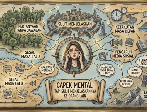 capek mental tapi sulit menjelaskannya ke orang lain ilustrasi orang yang sudah kelelahan dan tidak ada yang bisa mengertinya dengan penjelasannya
