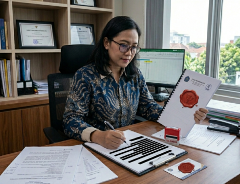 Psikolog praktisi melakukan expert judgement psikologi untuk instrumen skripsi.
