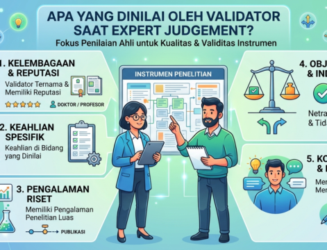 Validator menilai instrumen penelitian saat proses expert judgement