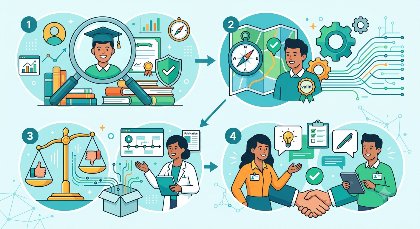 Mahasiswa memilih validator yang tepat untuk proses expert judgement instrumen penelitian.