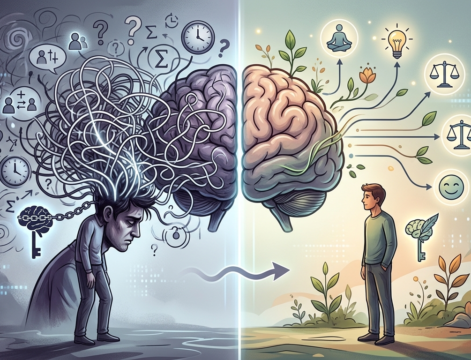 Ilustrasi seseorang yang sedang memikirkan banyak hal dan belajar mengelola overthinking secara lebih sehat. Ilustrasi seseorang yang sedang memikirkan banyak hal dan belajar mengelola overthinking secara lebih sehat.